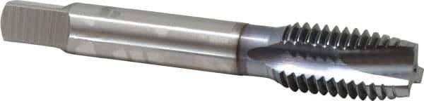 OSG - 5/8-11 UNC, 3 Flute, TiCN Finish, Vanadium High Speed Steel Spiral Point Tap - Plug Chamfer, Right Hand Thread, 3-13/16" OAL, 1-13/16" Thread Length, 0.48" Shank Diam, 3B Class of Fit - Exact Industrial Supply