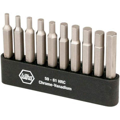 Wiha - 10 Piece, 1/4" Drive Screwdriver Power Bit Set - 1/4" Hex - Eagle Tool & Supply