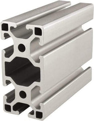 80/20 Inc. - 4 Meters Long x 40 mm Wide x 80 mm Deep, T-Slotted Aluminum Extrusion - Clear Anodized Finish - Eagle Tool & Supply