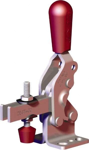 De-Sta-Co - 607 Lb Holding Capacity, Vertical Handle, Manual Hold Down Toggle Clamp - 72° Handle Movement, 90° Bar Opening, U-Bar, Flanged Base, Carbon Steel - Eagle Tool & Supply