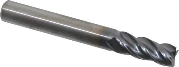 Kennametal - 5/16", 3/4" LOC, 5/16" Shank Diam, 2-1/2" OAL, 4 Flute, Solid Carbide Square End Mill - Single End, AlTiN Finish, Spiral Flute, 38° Helix, Centercutting, Right Hand Cut, Right Hand Flute, Series HPHV - Eagle Tool & Supply