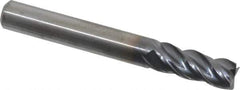 Kennametal - 5/16", 3/4" LOC, 5/16" Shank Diam, 2-1/2" OAL, 4 Flute, Solid Carbide Square End Mill - Single End, AlTiN Finish, Spiral Flute, 38° Helix, Centercutting, Right Hand Cut, Right Hand Flute, Series HPHV - Eagle Tool & Supply