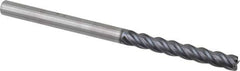 Kennametal - 1/4", 4 Flute, Solid Carbide, 0.015" Corner Radius End Mill - 4" OAL, 1-3/4" LOC - Eagle Tool & Supply