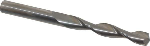 Hertel - 3/8" 135° Solid Carbide Jobber Drill - Right Hand Cut, Parabolic Flute, 4-1/4" OAL, Split Point - Eagle Tool & Supply