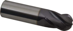 Hertel - 3/4" Diam, 1" LOC, 4 Flute Solid Carbide Ball End Mill - AlTiN Finish, Single End, 3" OAL, 3/4" Shank Diam - Eagle Tool & Supply