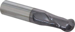 Hertel - 3/4" Diam, 1-1/2" LOC, 2 Flute Solid Carbide Ball End Mill - AlTiN Finish, Single End, 4" OAL, 3/4" Shank Diam - Eagle Tool & Supply
