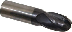Hertel - 1" Diam, 1-1/2" LOC, 4 Flute Solid Carbide Ball End Mill - AlTiN Finish, Single End, 4" OAL, 1" Shank Diam - Eagle Tool & Supply
