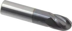 Hertel - 5/8" Diam, 3/4" LOC, 4 Flute Solid Carbide Ball End Mill - AlTiN Finish, Single End, 3" OAL, 5/8" Shank Diam - Eagle Tool & Supply