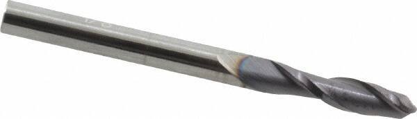 Hertel - 1/8" Diam, 1/2" LOC, 2 Flute Solid Carbide Ball End Mill - AlTiN Finish, Single End, 1-1/2" OAL, 1/8" Shank Diam - Eagle Tool & Supply