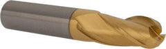 Hertel - 5/8" Diam, 1-1/4" LOC, 3 Flute Solid Carbide Ball End Mill - TiN Finish, Single End, 3-1/2" OAL, 5/8" Shank Diam - Eagle Tool & Supply