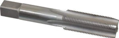 Hertel - M20x1.50 Metric Fine 4 Flute Bright Finish High Speed Steel Straight Flute Standard Hand Tap - Plug, Left Hand Thread, 4-15/32" OAL, D6 Limit - Eagle Tool & Supply