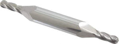Hertel - 3/16" Diam, 1/2" LOC, 4 Flute Solid Carbide Ball End Mill - Uncoated, Double End, 3-1/4" OAL, 3/8" Shank Diam, Spiral Flute - Eagle Tool & Supply