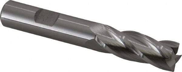 Hertel - 13.5mm, 1-3/8" LOC, 1/2" Shank Diam, 3-3/8" OAL, 4 Flute, Cobalt Square End Mill - Single End, Uncoated, 30° Helix, Centercutting, Right Hand Cut - Eagle Tool & Supply