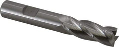 Hertel - 13.5mm, 1-3/8" LOC, 1/2" Shank Diam, 3-3/8" OAL, 4 Flute, Cobalt Square End Mill - Single End, Uncoated, 30° Helix, Centercutting, Right Hand Cut - Eagle Tool & Supply