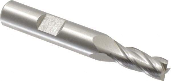 Hertel - 7.5mm, 3/4" LOC, 3/8" Shank Diam, 2-1/2" OAL, 4 Flute, Cobalt Square End Mill - Single End, Uncoated, 30° Helix, Centercutting, Right Hand Cut - Eagle Tool & Supply