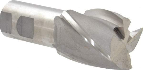 Hertel - 45mm, 2" LOC, 1-1/4" Shank Diam, 4-1/2" OAL, 4 Flute, Cobalt Square End Mill - Single End, Uncoated, 30° Helix, Centercutting, Right Hand Cut - Eagle Tool & Supply