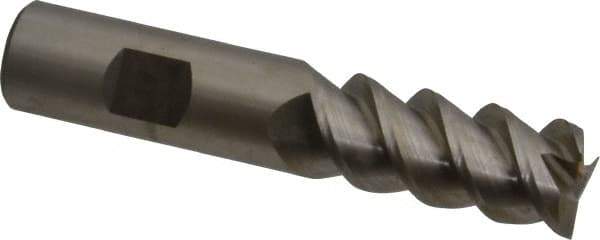 Hertel - 3/4" Diam, 1-5/8" LOC, 3 Flute Powdered Metal Roughing & Finishing Square End Mill - Uncoated, 3-7/8" OAL, 3/4" Shank Diam, Weldon Shank, 60° Helix, Centercutting - Eagle Tool & Supply