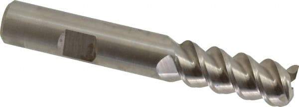 Hertel - 1/2" Diam, 1-1/4" LOC, 3 Flute Powdered Metal Roughing & Finishing Square End Mill - Uncoated, 3-1/4" OAL, 1/2" Shank Diam, Weldon Shank, 60° Helix, Centercutting - Eagle Tool & Supply