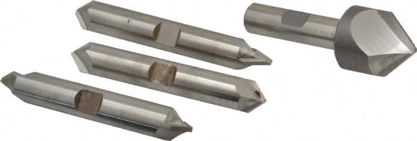 Hertel - 4 Piece 1" Cutter Head Diam, Cobalt Chamfer Mill Set - Eagle Tool & Supply