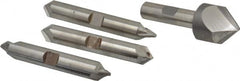 Hertel - 4 Piece 1" Cutter Head Diam, Cobalt Chamfer Mill Set - Eagle Tool & Supply