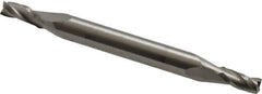 Hertel - 1/8", 1/4" LOC, 3/16" Shank Diam, 2" OAL, 3 Flute, Solid Carbide Square End Mill - Double End, Uncoated, 30° Helix, Centercutting - Eagle Tool & Supply