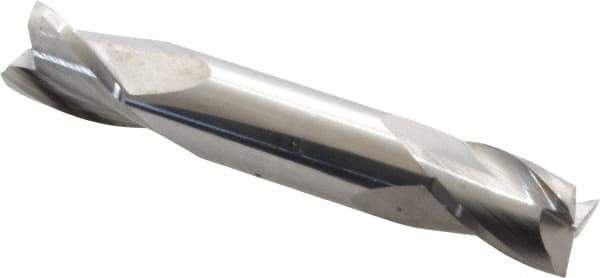 Hertel - 1/2", 5/8" LOC, 1/2" Shank Diam, 3" OAL, 3 Flute, Solid Carbide Square End Mill - Double End, Uncoated, 30° Helix, Centercutting - Eagle Tool & Supply