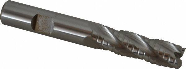 Hertel - 1/2" Diam, 1-5/8" LOC, 4 Flute Cobalt Roughing & Finishing Square End Mill - Uncoated, 3-5/8" OAL, 1/2" Shank Diam, Straight Shank, Non-Centercutting - Eagle Tool & Supply