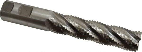 Hertel - 1" Diam, 4" LOC, 5 Flute Cobalt Roughing & Finishing Square End Mill - Uncoated, 6-1/2" OAL, 1" Shank Diam, Straight Shank, Non-Centercutting - Eagle Tool & Supply