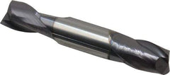 Hertel - 1/2", 5/8" LOC, 1/2" Shank Diam, 3" OAL, 2 Flute, Solid Carbide Square End Mill - Double End, AlTiN Finish, 30° Helix, Centercutting, Right Hand Cut - Eagle Tool & Supply