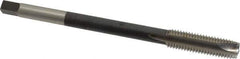Hertel - M12x1.75 Metric Coarse 3 Flute D6 High Speed Steel Spiral Point Extension Tap - Plug Chamfer, 6" OAL, 6H Class of Fit - Eagle Tool & Supply