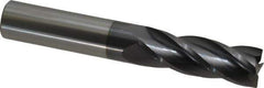 Hertel - 3/4", 2-1/4" LOC, 3/4" Shank Diam, 5" OAL, 4 Flute, Solid Carbide Square End Mill - Single End, AlTiN Finish, Spiral Flute, 30° Helix, Centercutting, Right Hand Cut, Right Hand Flute - Eagle Tool & Supply