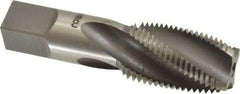 Hertel - 1/2-14 NPT, 15° Helix, 4 Flutes, Bright Finish, High Speed Steel, Spiral Flute Pipe Tap - 11/16" Shank Diam, 1-3/8" Thread Length, 0.515" Square Size, - Eagle Tool & Supply