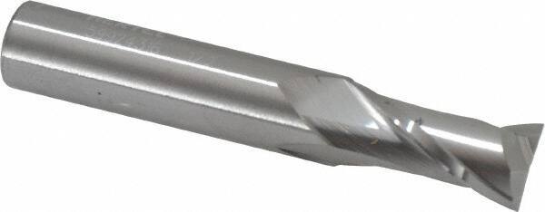 Hertel - 1/2", 1" LOC, 1/2" Shank Diam, 3" OAL, 2 Flute, Solid Carbide Square End Mill - Single End, Uncoated, 30° Helix, Centercutting, Right Hand Cut - Eagle Tool & Supply