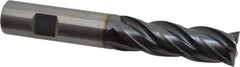 OSG - 3/4", 2-1/4" LOC, 3/4" Shank Diam, 5" OAL, 4 Flute, Solid Carbide Square End Mill - Single End, TiAlN Finish, Spiral Flute, 35° Helix, Right Hand Cut, Right Hand Flute, Series VG441 - Eagle Tool & Supply