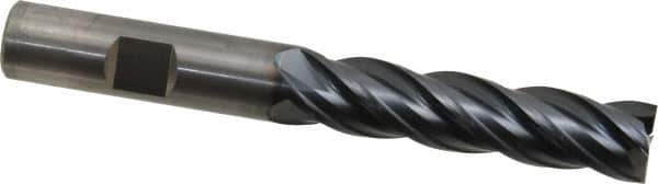 OSG - 1/2", 2" LOC, 1/2" Shank Diam, 4" OAL, 4 Flute, Solid Carbide Square End Mill - Single End, TiAlN Finish, Spiral Flute, 35° Helix, Right Hand Cut, Right Hand Flute, Series VG441 - Eagle Tool & Supply