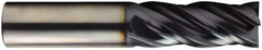 OSG - 7/16", 1" LOC, 7/16" Shank Diam, 2-3/4" OAL, 4 Flute, Solid Carbide Square End Mill - Single End, TiAlN Finish, Straight Flute, 35° Helix, Centercutting, Right Hand Cut, Right Hand Flute, Series HP441 - Eagle Tool & Supply