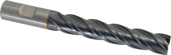 OSG - 3/4", 4" LOC, 3/4" Shank Diam, 6-1/4" OAL, 4 Flute, Solid Carbide Square End Mill - Single End, TiAlN Finish, Spiral Flute, 35° Helix, Right Hand Cut, Right Hand Flute, Series VG441 - Eagle Tool & Supply