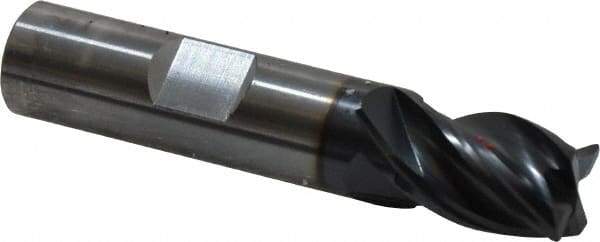 OSG - 1/2", 4 Flute, Single End, Solid Carbide, 0.03" Corner Radius End Mill - 2-1/2" OAL, Right Hand Flute, 5/8" LOC, Right Hand Cut - Eagle Tool & Supply