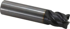 OSG - 3/4" Diam, Coarse Pitch, 7/8" LOC, 4 Flute Solid Carbide 0.06" Corner Radius Roughing End Mill - TiAlN Finish, 3-1/2" OAL, 3/4" Shank Diam, Single End, Centercutting, 40° Helix - Eagle Tool & Supply