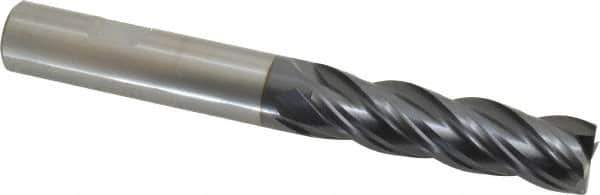 OSG - 5/8", 2-1/4" LOC, 5/8" Shank Diam, 5" OAL, 4 Flute, Solid Carbide Square End Mill - Single End, TiAlN Finish, Spiral Flute, 35° Helix, Right Hand Cut, Right Hand Flute, Series VG441 - Eagle Tool & Supply