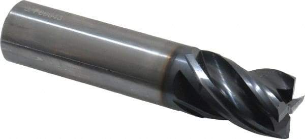 OSG - 3/4", 7/8" LOC, 3/4" Shank Diam, 3-1/2" OAL, 4 Flute, Solid Carbide Square End Mill - Single End, TiAlN Finish, Spiral Flute, Variable° Helix, Right Hand Cut, Right Hand Flute, Series VG441 - Eagle Tool & Supply