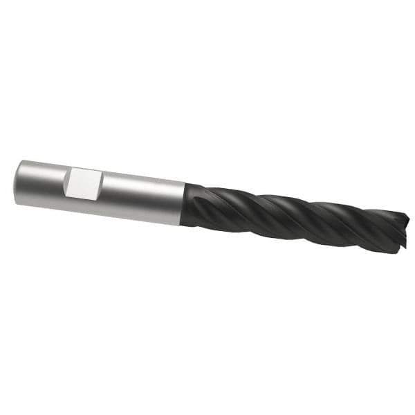 OSG - 3/4", 3" LOC, 3/4" Shank Diam, 6" OAL, 4 Flute, Solid Carbide Square End Mill - Single End, TiAlN Finish, Spiral Flute, 35° Helix, Right Hand Cut, Right Hand Flute, Series VG441 - Eagle Tool & Supply