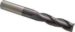 Hertel - 5/8", 2-1/4" LOC, 5/8" Shank Diam, 5" OAL, 3 Flute, Solid Carbide Square End Mill - Single End, AlTiN Finish, 30° Helix, Centercutting, Right Hand Cut - Eagle Tool & Supply