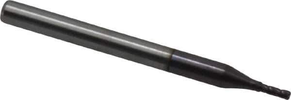 Hertel - 3/64", 9/64" LOC, 1/8" Shank Diam, 1-1/2" OAL, 4 Flute, Solid Carbide Square End Mill - Single End, AlTiN Finish, Spiral Flute, 30° Helix, Centercutting, Right Hand Cut, Right Hand Flute - Eagle Tool & Supply