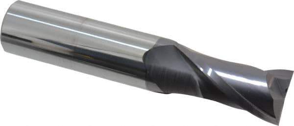 Hertel - 3/4", 1-1/2" LOC, 3/4" Shank Diam, 4" OAL, 2 Flute, Solid Carbide Square End Mill - Single End, AlTiN Finish, 30° Helix, Centercutting, Right Hand Cut - Eagle Tool & Supply