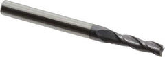 Hertel - 5/32", 9/16" LOC, 3/16" Shank Diam, 2" OAL, 3 Flute, Solid Carbide Square End Mill - Single End, AlTiN Finish, 30° Helix, Centercutting, Right Hand Cut - Eagle Tool & Supply
