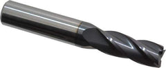 Hertel - 13/32", 1" LOC, 7/16" Shank Diam, 2-3/4" OAL, 4 Flute, Solid Carbide Square End Mill - Single End, AlTiN Finish, Spiral Flute, 30° Helix, Centercutting, Right Hand Cut, Right Hand Flute - Eagle Tool & Supply