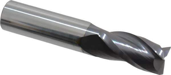 Hertel - 3/4", 1-1/2" LOC, 3/4" Shank Diam, 4" OAL, 3 Flute, Solid Carbide Square End Mill - Single End, AlTiN Finish, 30° Helix, Centercutting, Right Hand Cut - Eagle Tool & Supply
