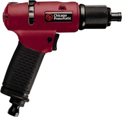 Chicago Pneumatic - 1/4" Bit Holder, 1,700 RPM, Pistol Grip Handle Air Screwdriver - 3/4 to 4.2 Ft/Lb Torque, 1/4" Inlet, 5.25 CFM - Eagle Tool & Supply