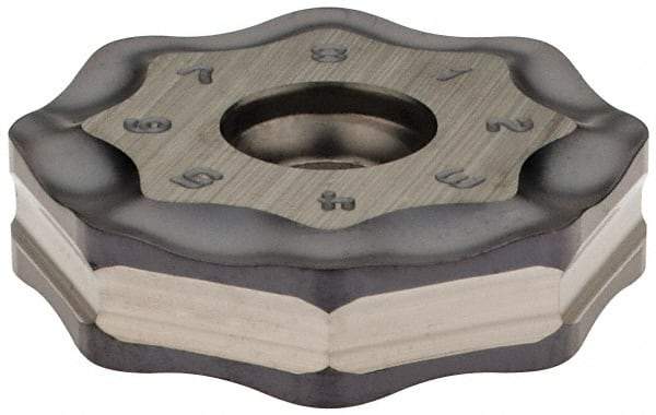 Seco - ONMU090520 M14 Grade MP3000 Carbide Milling Insert - TiAlN Finish, 0.228" Thick, 0.866" Inscribed Circle - Eagle Tool & Supply